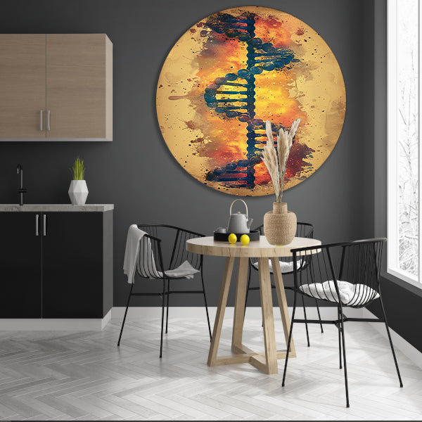 Abstract DNA Kunstwerk met Levendige Kleuren forex muurcirkel