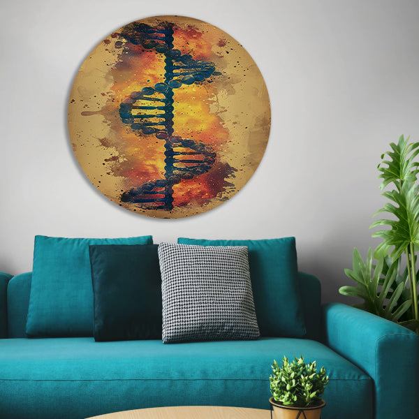 Abstract DNA Kunstwerk met Levendige Kleuren forex muurcirkel