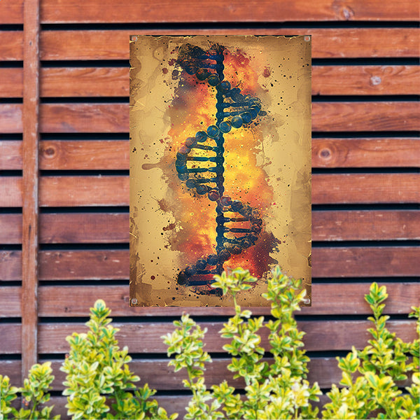 Abstract DNA Kunstwerk met Levendige Kleuren tuinposter