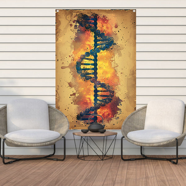 Abstract DNA Kunstwerk met Levendige Kleuren tuinposter