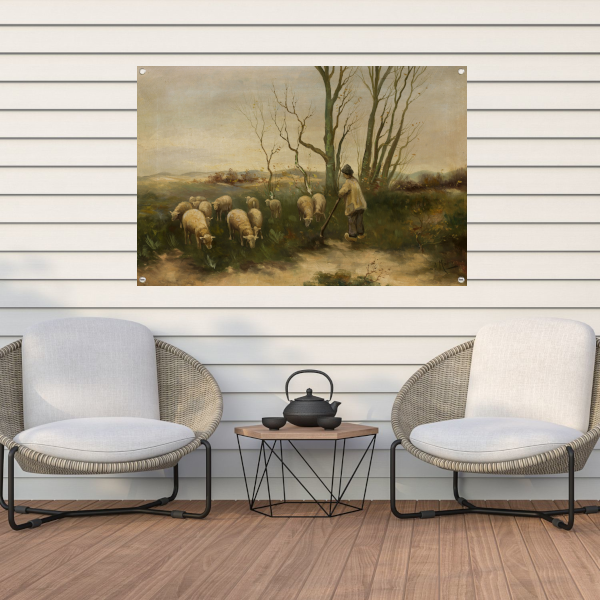 Herder en schapen - Anton Mauve tuinposter