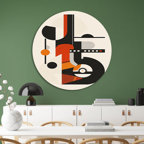 Abstract Compositie met Vormen en Kleuren forex muurcirkel