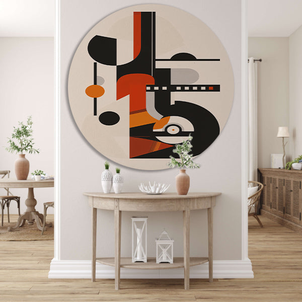 Abstract Compositie met Vormen en Kleuren forex muurcirkel