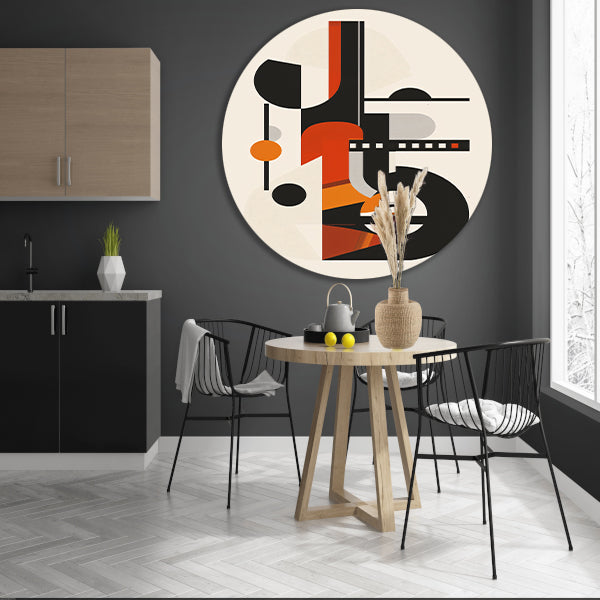 Abstract Compositie met Vormen en Kleuren forex muurcirkel