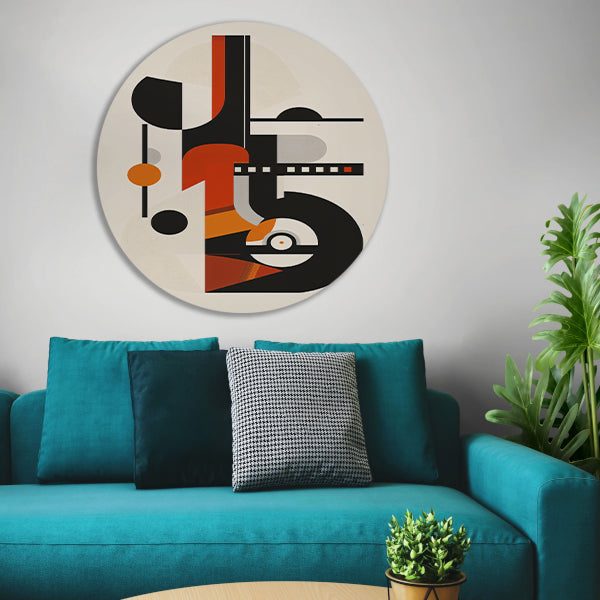 Abstract Compositie met Vormen en Kleuren forex muurcirkel