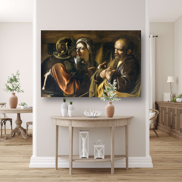 De ontkenning van Sint-Pieter - Caravaggio poster