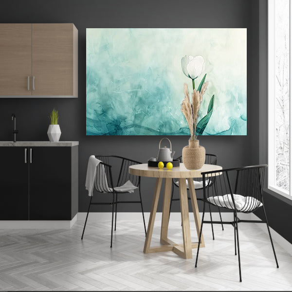 Aquarel schilderij van witte tulp poster
