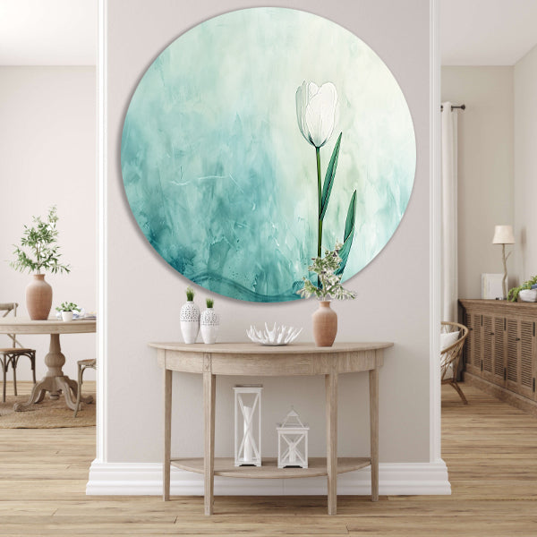 Aquarel schilderij van witte tulp forex muurcirkel