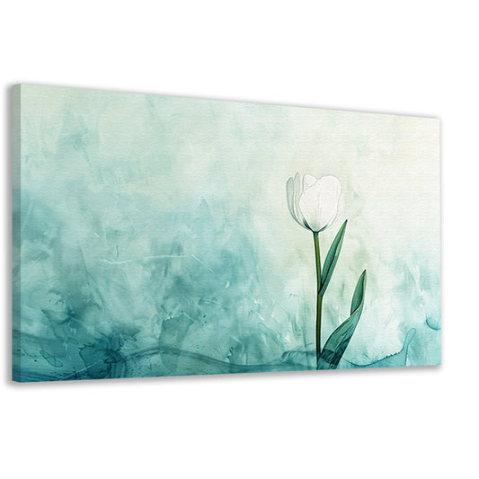 Aquarel schilderij van witte tulp canvas