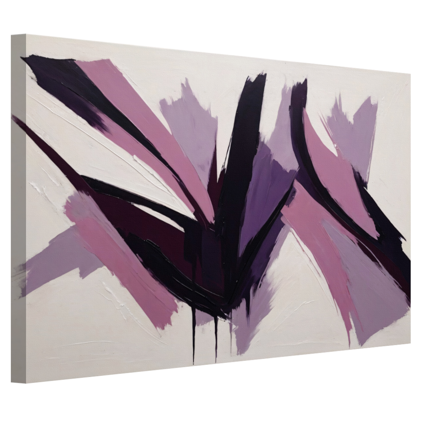 Abstracte Samensmelting van Zwart en Paarse Tinten canvas