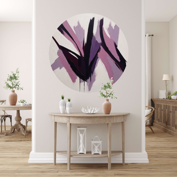 Abstracte Samensmelting van Zwart en Paarse Tinten forex muurcirkel