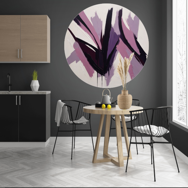 Abstracte Samensmelting van Zwart en Paarse Tinten forex muurcirkel