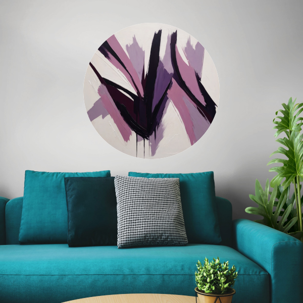 Abstracte Samensmelting van Zwart en Paarse Tinten forex muurcirkel