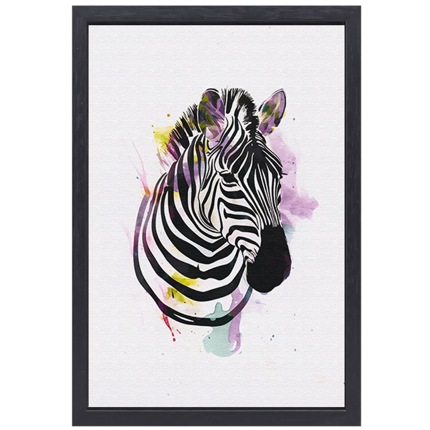 Gestileerde Zebra in een Kleurexplosie canvas met baklijst