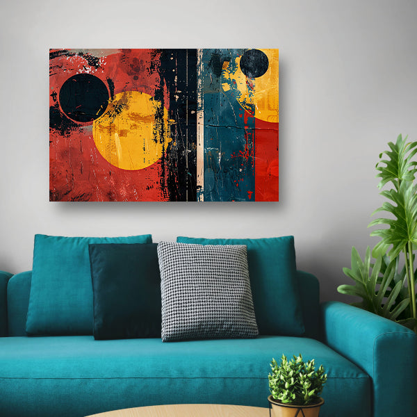 Gedurfde abstracte compositie met cirkelsposter