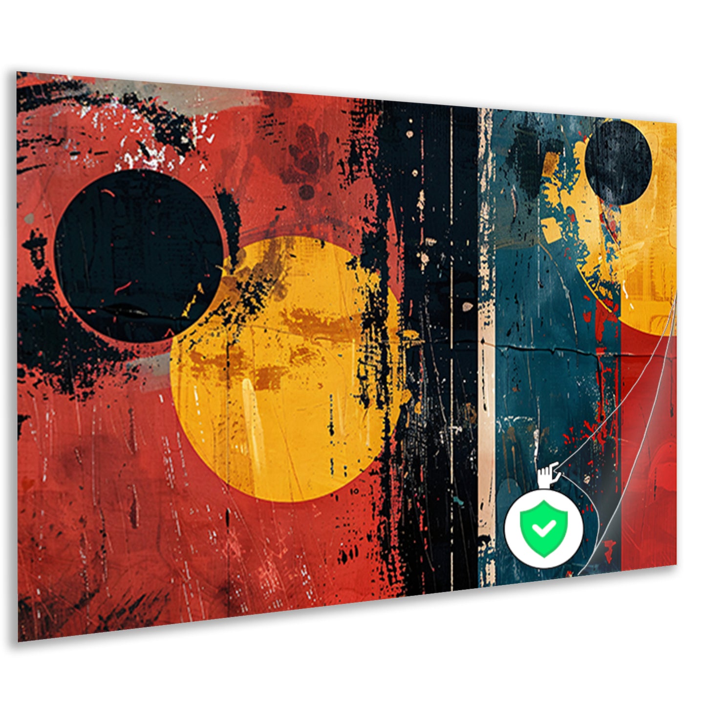 Gedurfde abstracte compositie met cirkelsposter