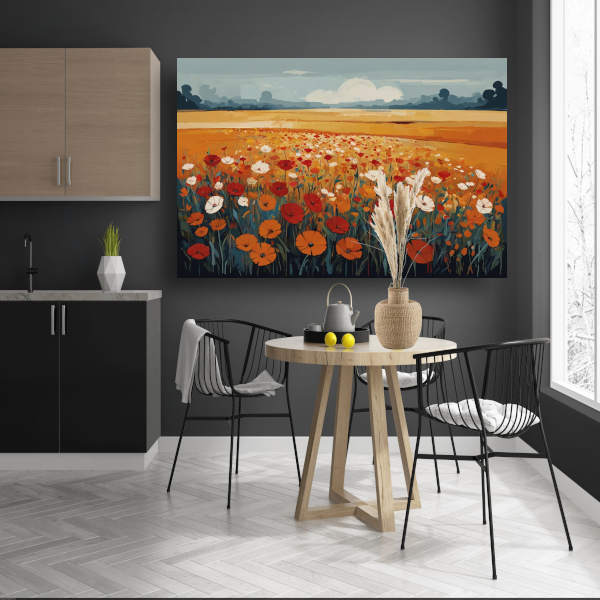 Vibrant Summer Poppies in Full Bloom poster