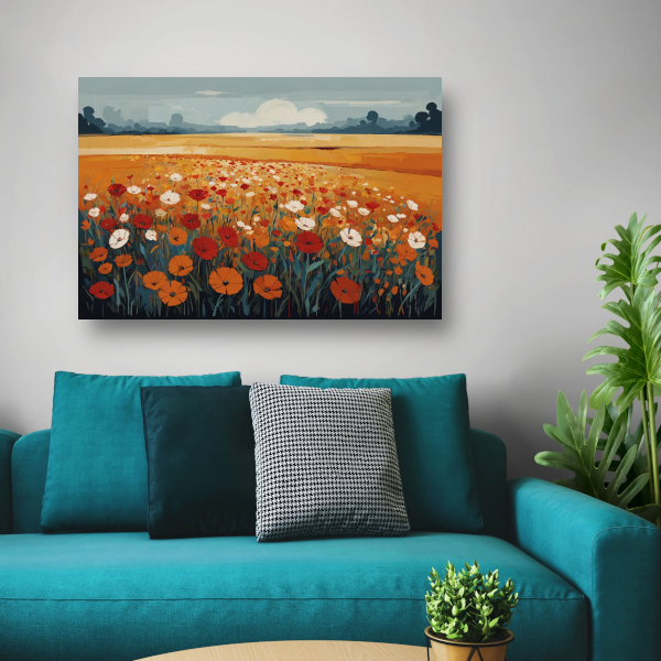 Vibrant Summer Poppies in Full Bloom poster