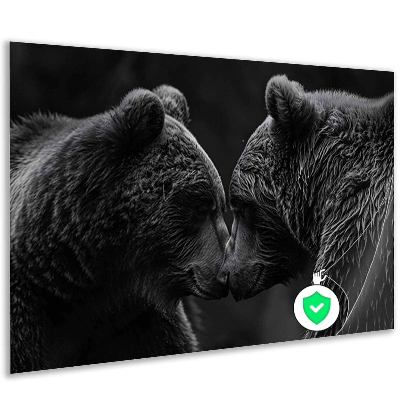 Twee beren in donkere omgeving poster
