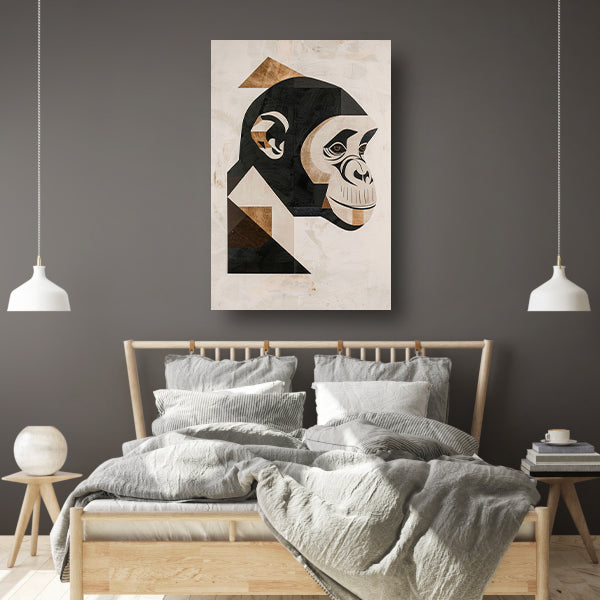 Abstracte Monochrome Aap Geometrie Kunstwerk canvas