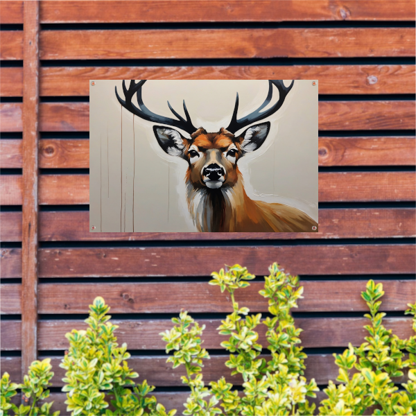 Minimalistisch Portret van een Majestueus Hert tuinposter