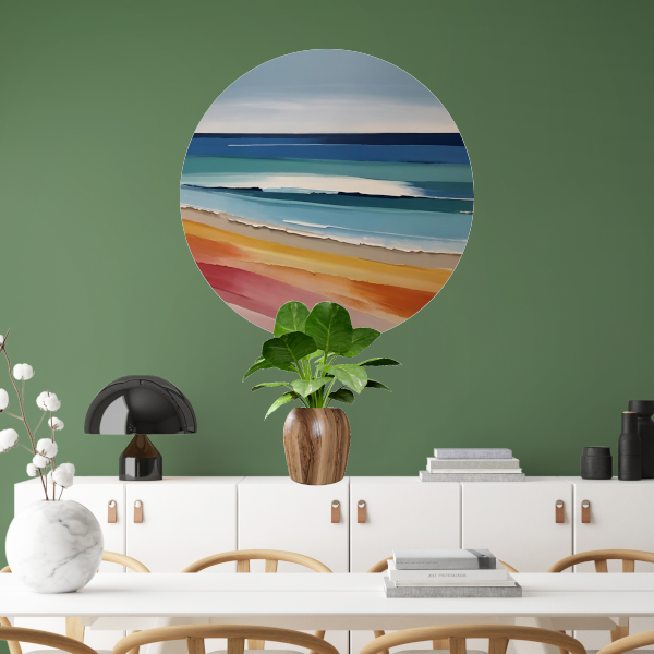 Abstract Minimalistisch Strand en Zee Tafereel forex muurcirkel