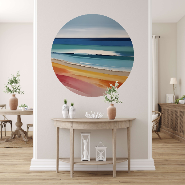 Abstract Minimalistisch Strand en Zee Tafereel forex muurcirkel