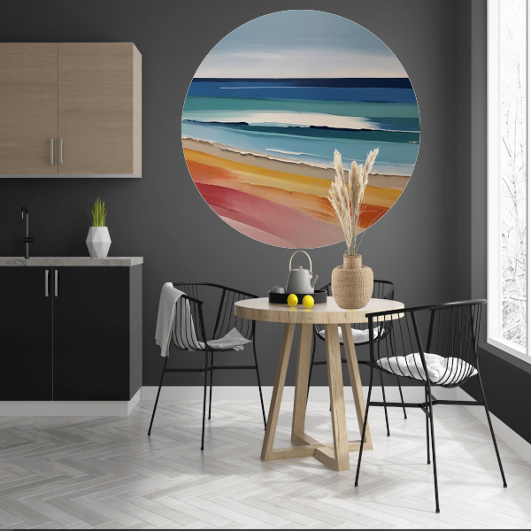 Abstract Minimalistisch Strand en Zee Tafereel forex muurcirkel