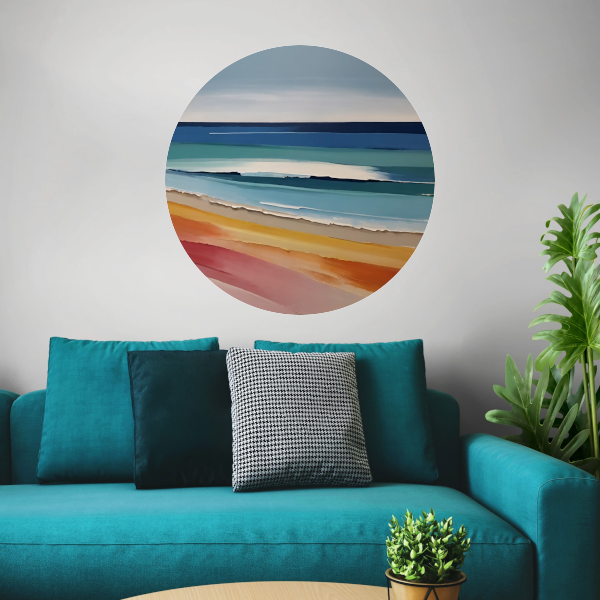 Abstract Minimalistisch Strand en Zee Tafereel forex muurcirkel