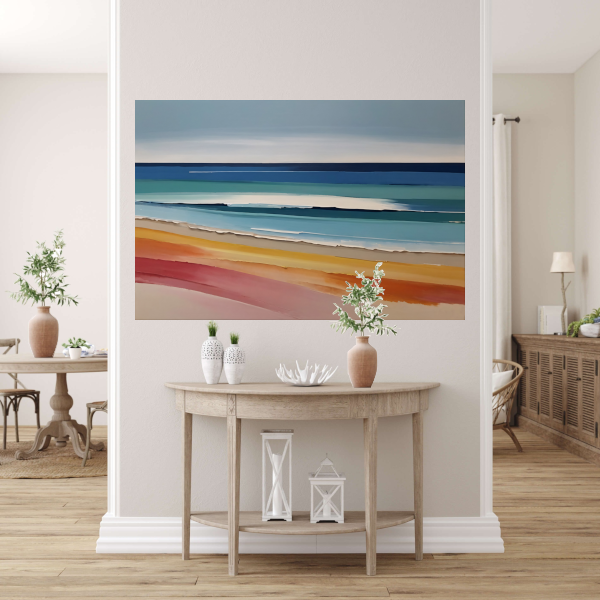 Abstract Minimalistisch Strand en Zee Tafereel poster