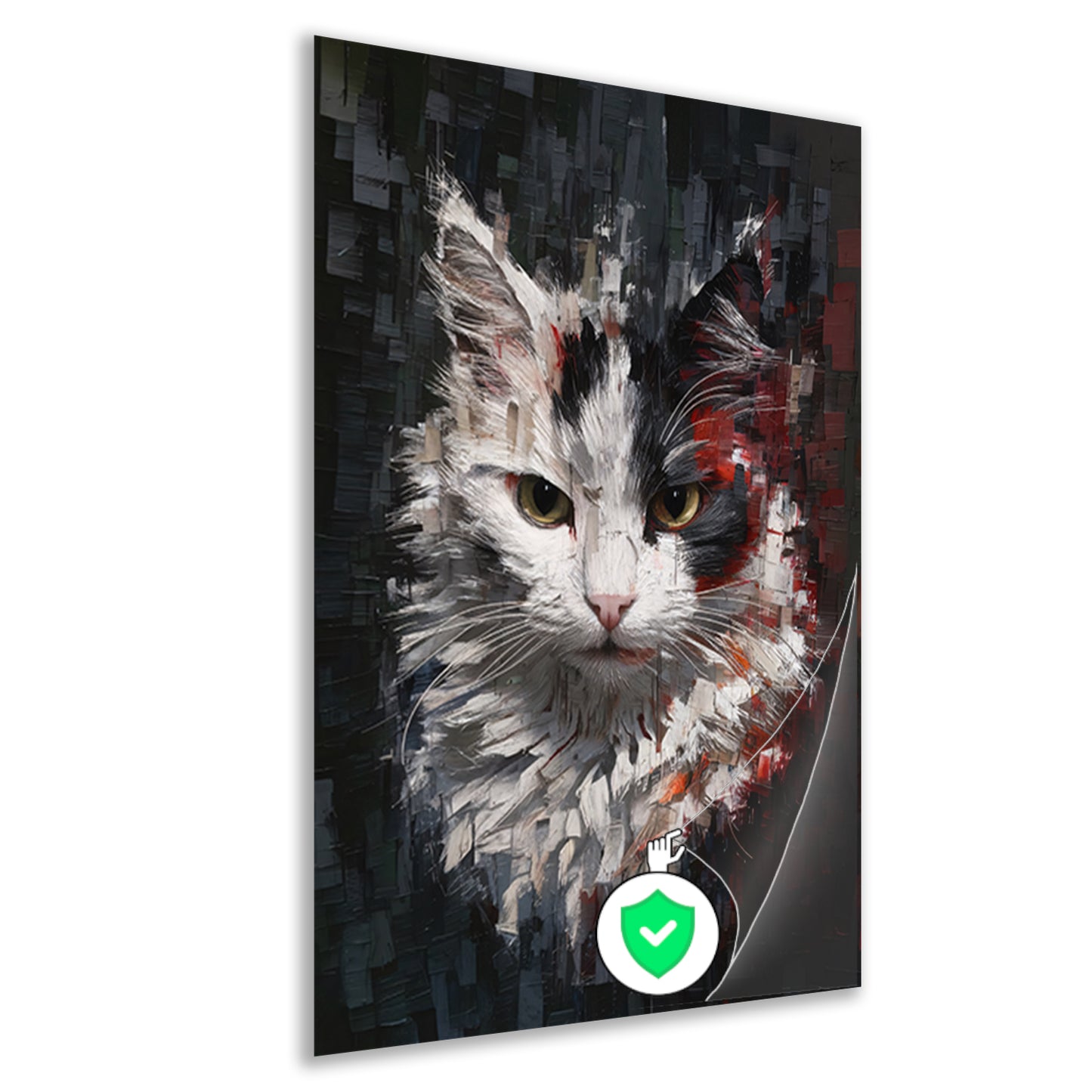 Abstracte Kat met Levendige Ogen poster