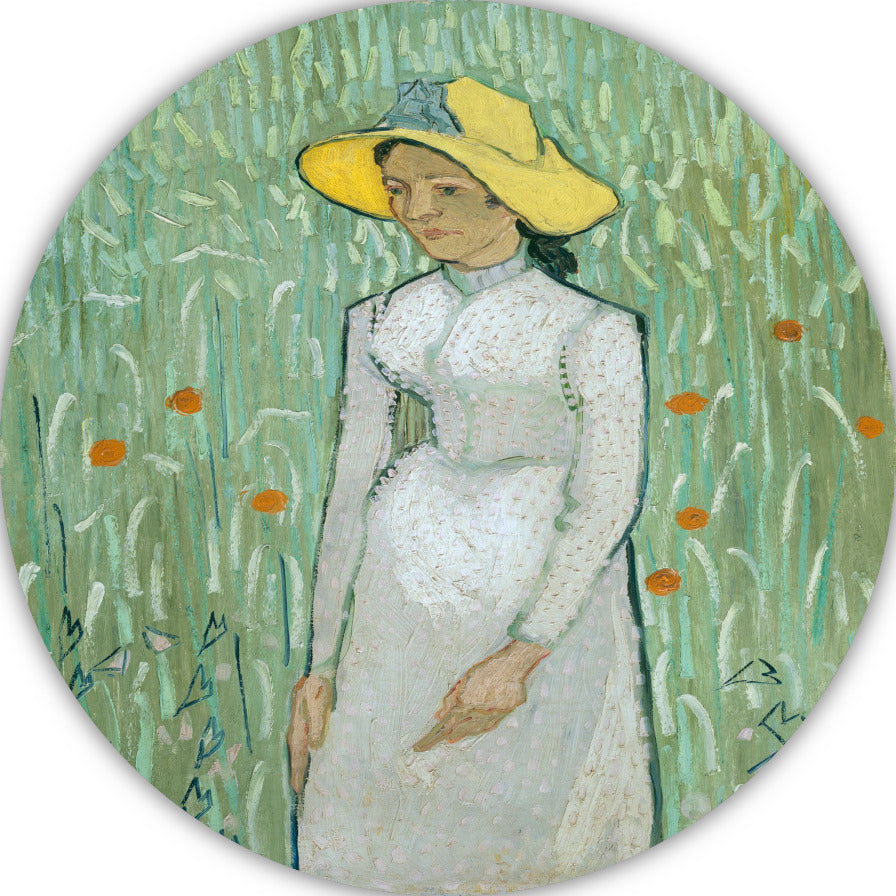Meisje in het wit - Vincent van Gogh aluminium muurcirkel