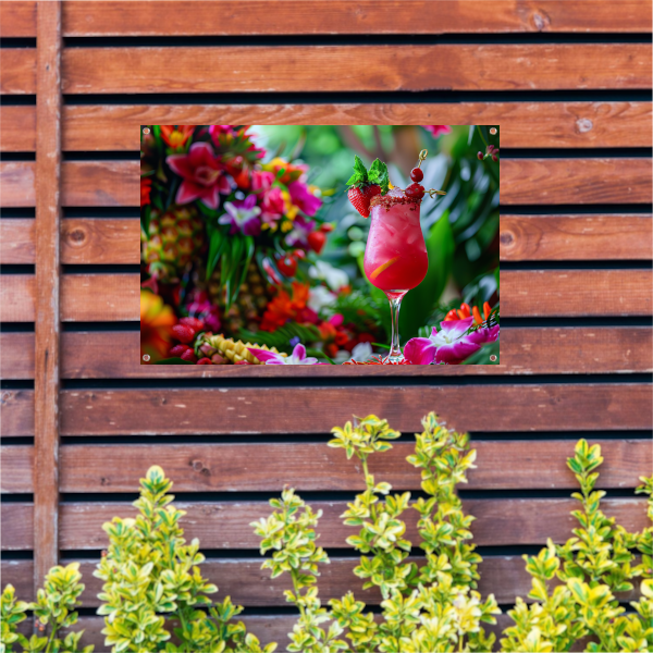 Minimalistische Drank Compositie tuinposter