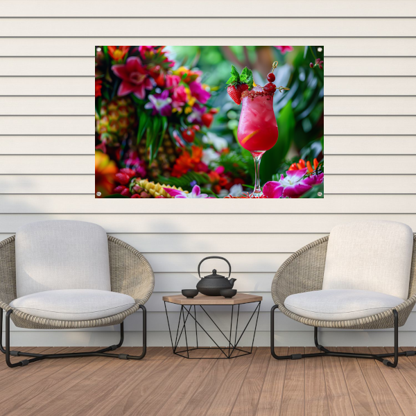 Minimalistische Drank Compositie tuinposter