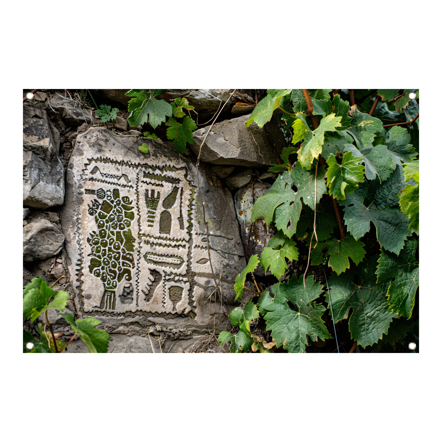 Steen met Natuurpatronen en Groen tuinposter