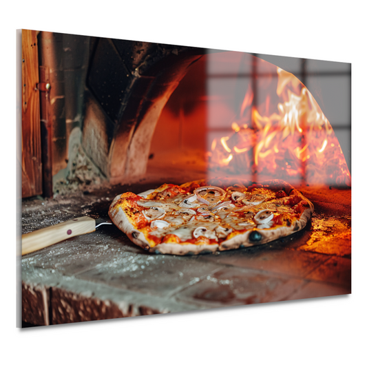 Traditionele houtoven pizza acrylglas