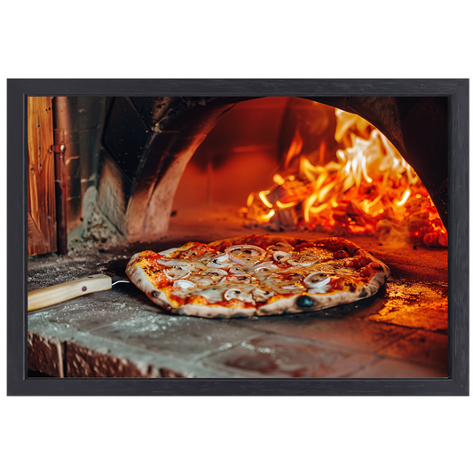 Traditionele houtoven pizza canvas met baklijst