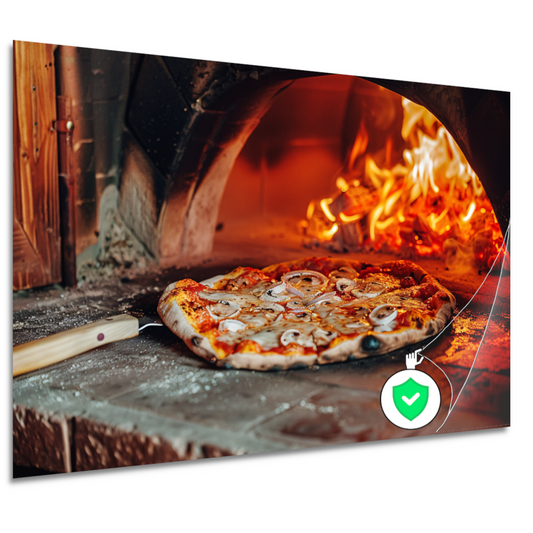 Traditionele houtoven pizza poster