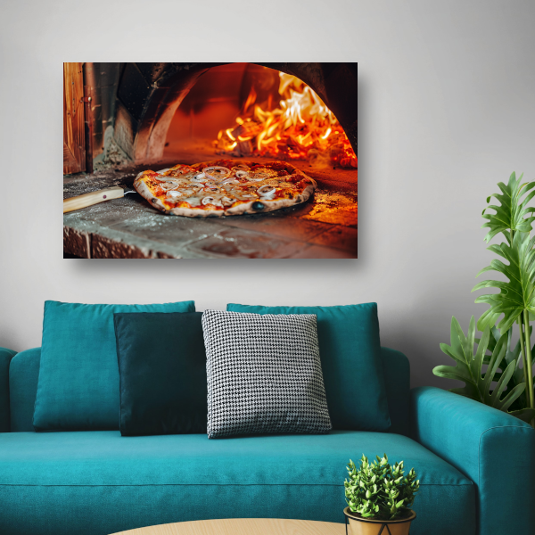 Traditionele houtoven pizza poster