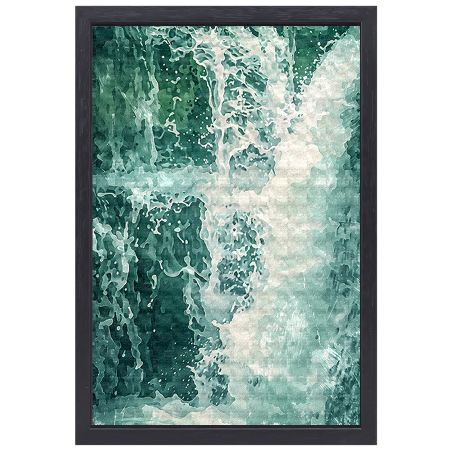 Abstracte dynamische waterval digitale kunst canvas met baklijst
