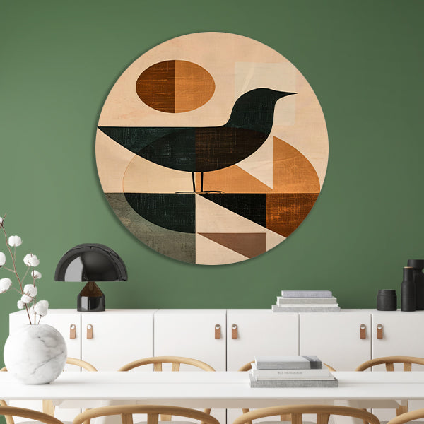 Abstracte vogel met geometrische vormen forex muurcirkel