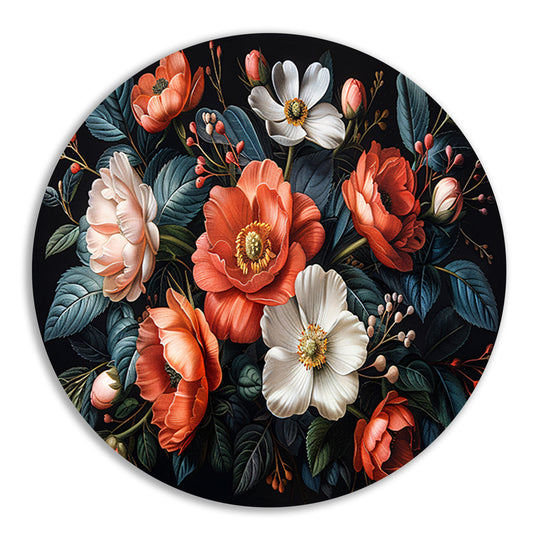 Abstract lijnencompositie aluminium muurcirkel