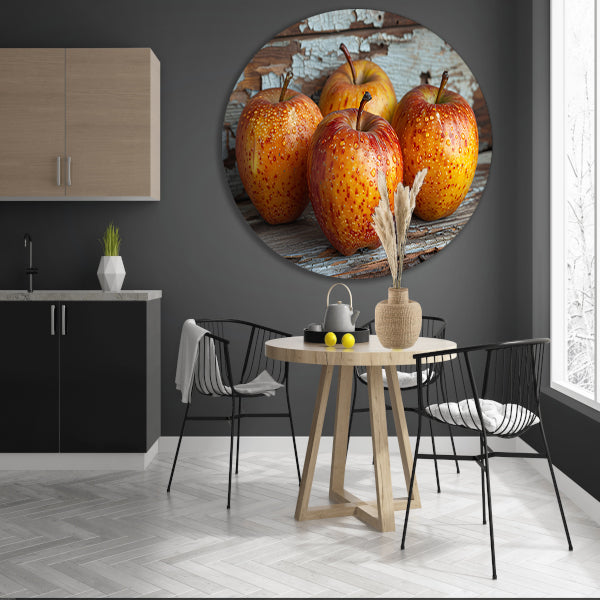 Minimalistisch stilleven met appels aluminium muurcirkel