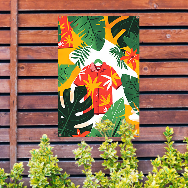 Kleurrijk Tropisch Bloemenshirt tuinposter