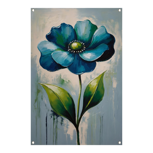 Impressionistische Blauwe Bloem tuinposter