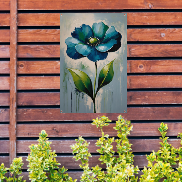 Impressionistische Blauwe Bloem tuinposter