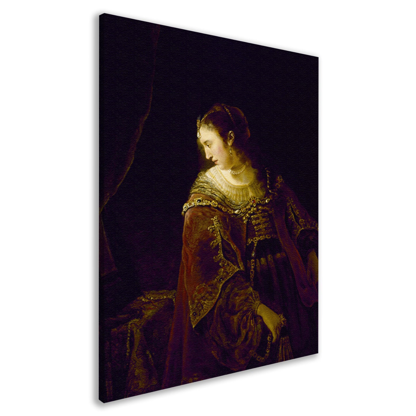 Vrouw aan haar kaptafel - Ferdinand Bol canvas