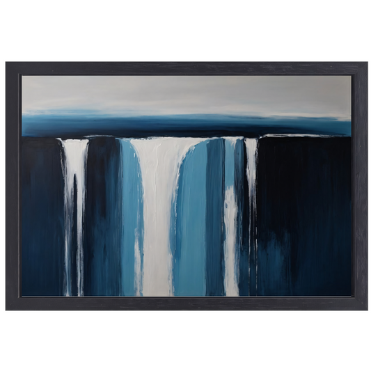 Abstracte Visie van een Serene Waterval canvas met baklijst
