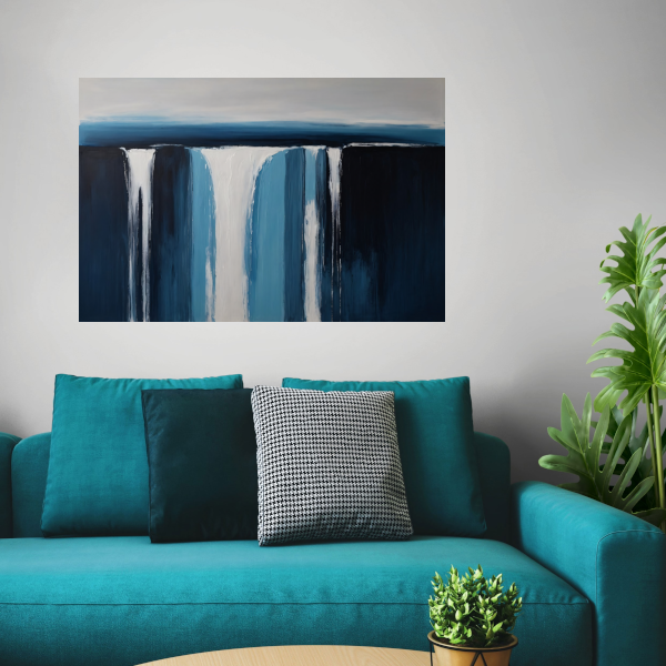 Abstracte Visie van een Serene Waterval poster