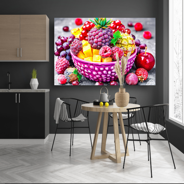 Levendige Fruitcompositie in Kleurrijke Schikking canvas